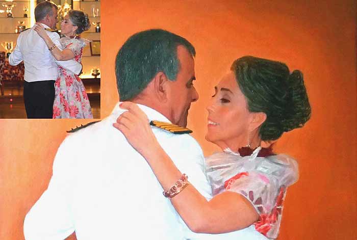 Retrato al óleo como regalo de aniversario de bodas de oro